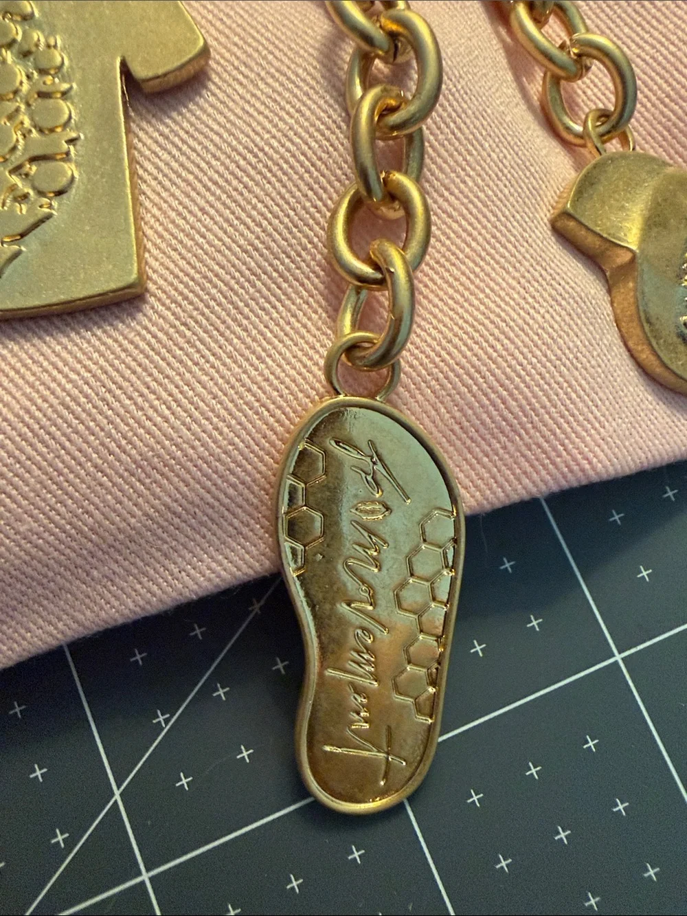 Free People Gold-Tone Floral Charm Keychain